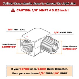 Kozelo Packs of 5, 90 Degree 1/8" FeMale NPT to 1/8" Male NPT Solid Brass Barstock Street Elbow, Forged Pipe Fitting for Pipe Leak Repair, Bathroom Remodeling, Tool Extension, Compression