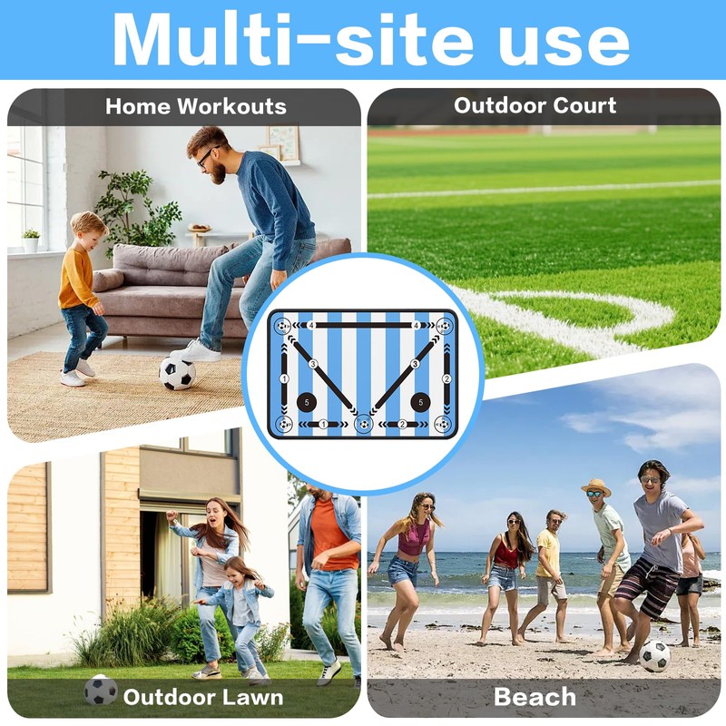 2F22E Soccer Training Mat, Soccer Training Equipment with Video Guide,