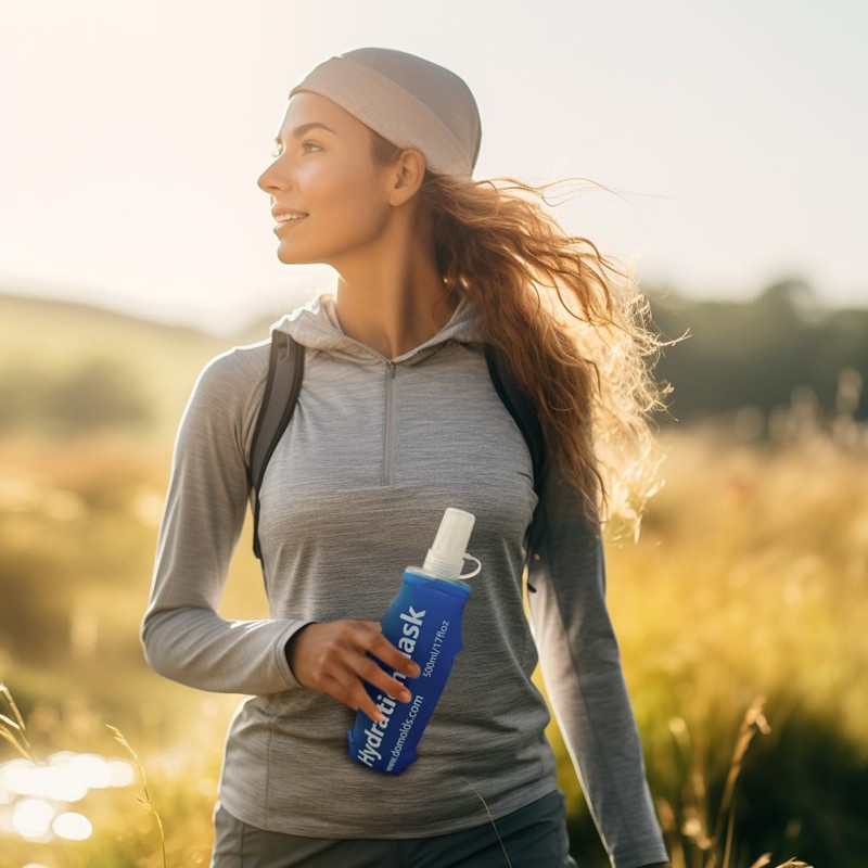 TXSN 250 ml Soft Flask, Hydration Flask Foldable Water Bottle