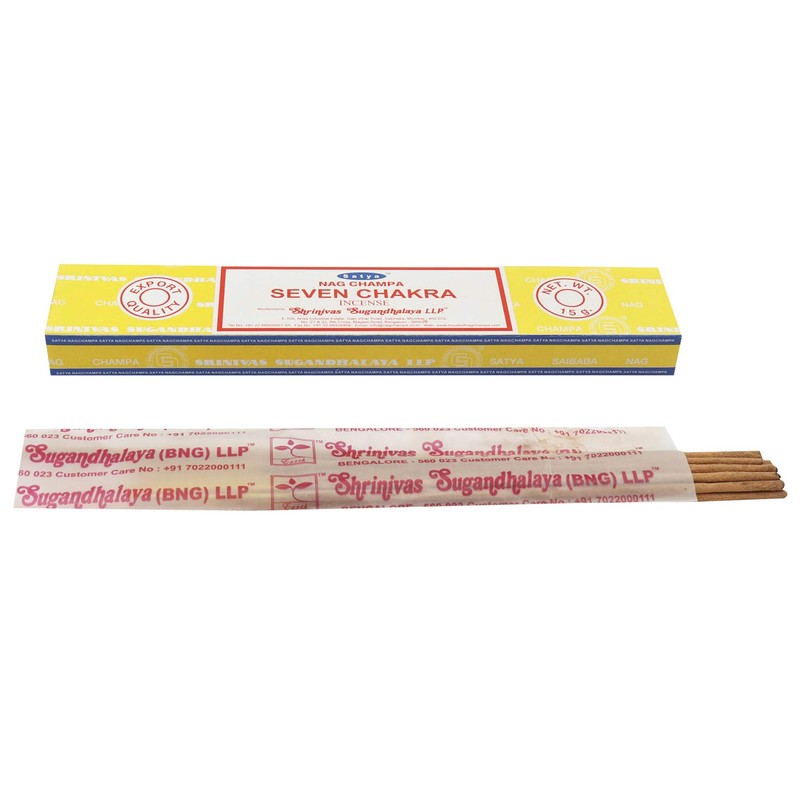 Satya Sai Baba Nag Champa Seven. Chakra Incense Sticks Agarbatti