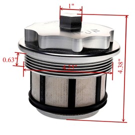 iFJF FD-4596 Fuel Filter and F81Z9G270BA Aluminum Fuel Filter Cap Replacement for Powerstroke 7.3L E350 E450 E550 2003 F250 F350 F450 F550 Super Duty 1999-2003 F81Z9N184AA 1831193C91 (Silver)