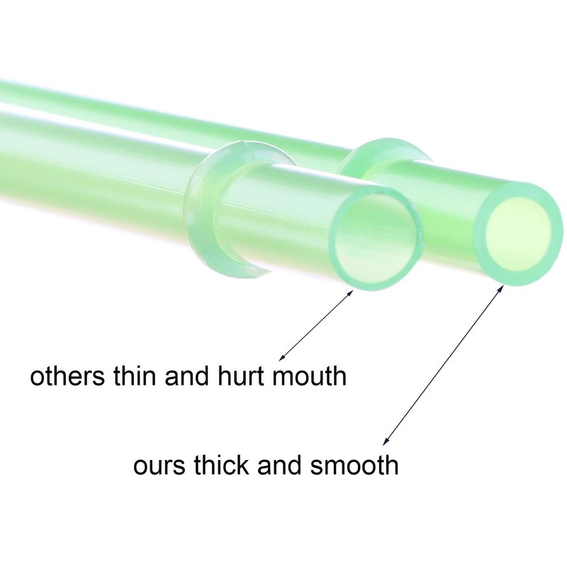 Dakoufish 12 Piece 13 Inch Reusable Plastic Thick Drinking Straws