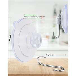 LUPYJI Suction Cup Hooks, Transparent PVC Removable Reusable, for Glass Windows, Mirrors, Doors, Tiles, 30 Pack