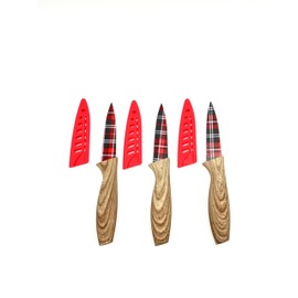 DURA LIVING 3-Piece Holiday Paring Knife Set, 3.5" Stainless Steel Blades with Festive Prints & Matching Blade Guards, Perfect for Seasonal Cooking, Gift Giving, and Holiday Kitchen Prep