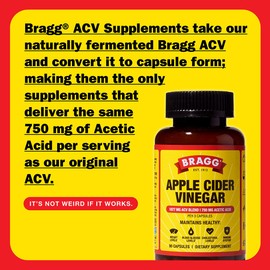 Bragg Organic Apple Cider Vinegar Capsules with Vitamin D and Zinc - 90 Count - Supports Immune System