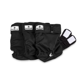 Pet Parents® Washable Dog Diapers (3pack) + Extendrs® of Durable Doggie Diapers, Premium Dog Diapers Female & Male (X-Small, Black)