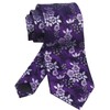 Men's Classic Violet Dark Purple Silk Ties Floral Jacquard Woven