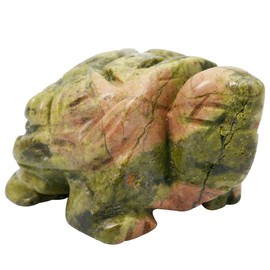 mookaitedecor Unakite Crystal Turtle Tortoise Statue Sculpture, Small Healing Stone Turtle Gift Reiki Pocket Gemstone Lucky Charm Ornament Desk Decor Figurines 1.5 Inch