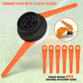 ERGIT Plastic Blades Trimmer Head Replacement for Stihl PolyCut 6‑2 Weed Eater Head, Fits FS38, FS40, FS40C, FS44, FS45, FS46, FS50, FS50C, FS51, FSA60R, FSA86R