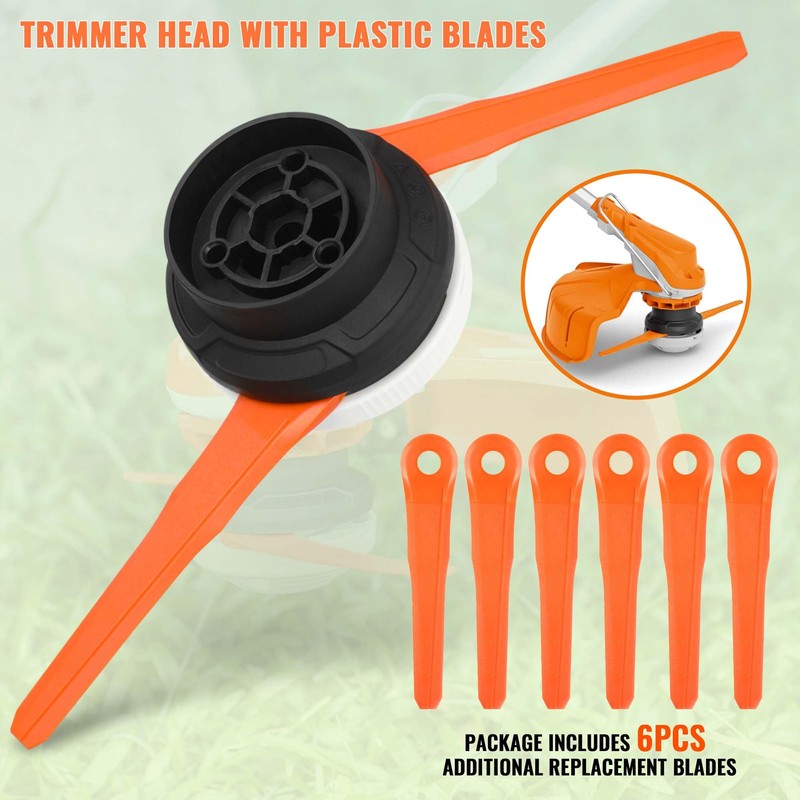 ERGIT Plastic Blades Trimmer Head Replacement for Stihl PolyCut 6‑2