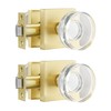 Heittis 2 Pack Gold Glass Door Knobs Interior,Round Interior Crystal
