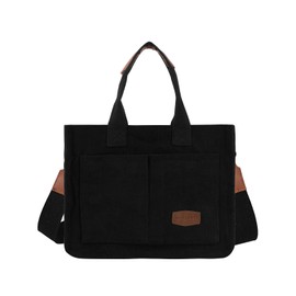 FuninCrea Kord Women's Tote Bag with Removable Shoulder Strap and Inner Pocket with Zip, Large Capacity Shoulder Bag Women's Multiple Pockets Women's Handbag for Travel, black