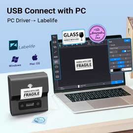 Phomemo Label Maker- Barcode Label Printer M221 3 Inch Label Maker Bluetooth Thermal Printer for Small Business/Home Use, for Barcode, Address, Logo, Stickers, Compatible with Phone & PC, Gray