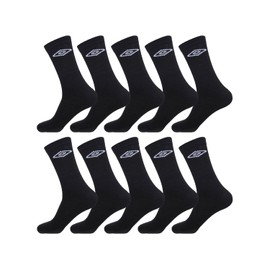 Umbro Calzini Uomo e Donna 43-46, Cotone Set di 10, Nero
