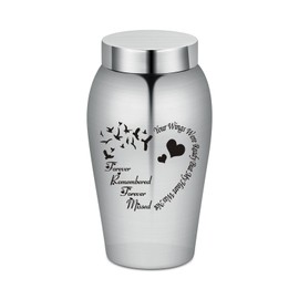 AIWENXI Pet Urn Memorial Urn Container Jar Pot Urn Memorial Urn Keepsake Pet Dog Cat Urns Mini Urns Stainless Steel Memorial Urn Urns for Cremation Ashes (Bird Heart)