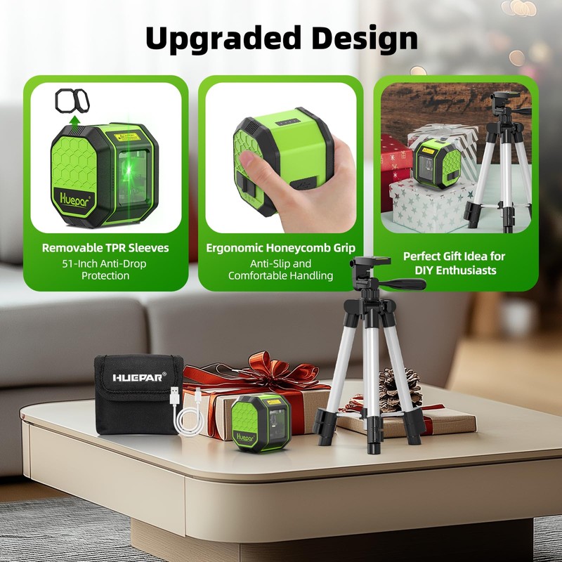 Laser Level with Tripod, HUEPAR 100Ft Self Leveling Laser Level