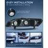 Nilight Headlight Assembly Compatible with 1998 1999 2000 2001 2002