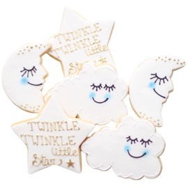 ½ Dz.Twinkle Twinkle Little Star (Expanded) Cookie Set! Time for Night Night! Birthday, Baby Themed Shower Party Favors or Gift!
