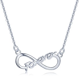 Yumilok Jewelry 925 Sterling Silver Forever Infinite love Pendant Necklace for Women/Girls