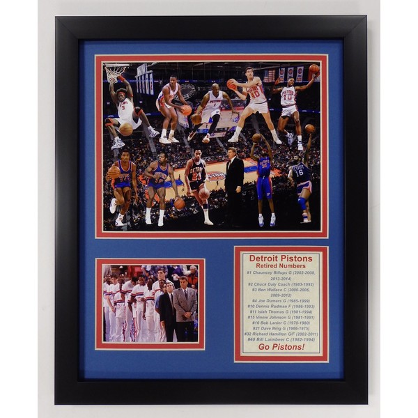 Legends Never Die NBA Detroit Pistons Bad Boys Double Matted Photo Frame, 12" x 15"