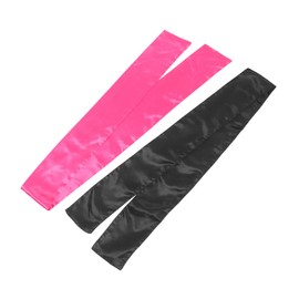 Beavorty 2pcs Satin Wig Grip Headband for Women Comfortable Non-slip Scarf for Wigs Gym Daily Use Pink Black Wide Band Hair Accessory