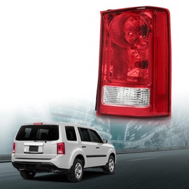 LQI Tail Light Right Side w/o Bulb and Wiring Harness Compatible with Honda Pilot 4-Door Sport Utility 2009-2015 33500SZAA02, HO2801174 Rear Brake Lamp