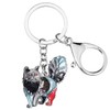 WEVENI Enamel Alloy Cute Cat Keychain Kitten Keyring Jewelry For