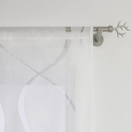 ESLIR Roman Blind Burnout Roman Curtain with Drawstring Living Room Curtains Kitchen Transparent Ribbon Roller Blind Modern with Waves Pattern White W x H 60 x 155 cm 1 Piece