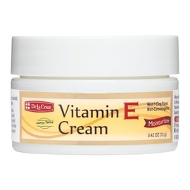 De La Cruz Crema hidratante de vitamina E para cara y cuello - Cuidado de la piel hidratante para todo tipo de piel - Fabricado en Estados Unidos, tamaño de prueba de 0.42 oz