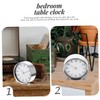 OHPHCALL Silent Round Alarm Clock Metal Digital Clock for Bedroom
