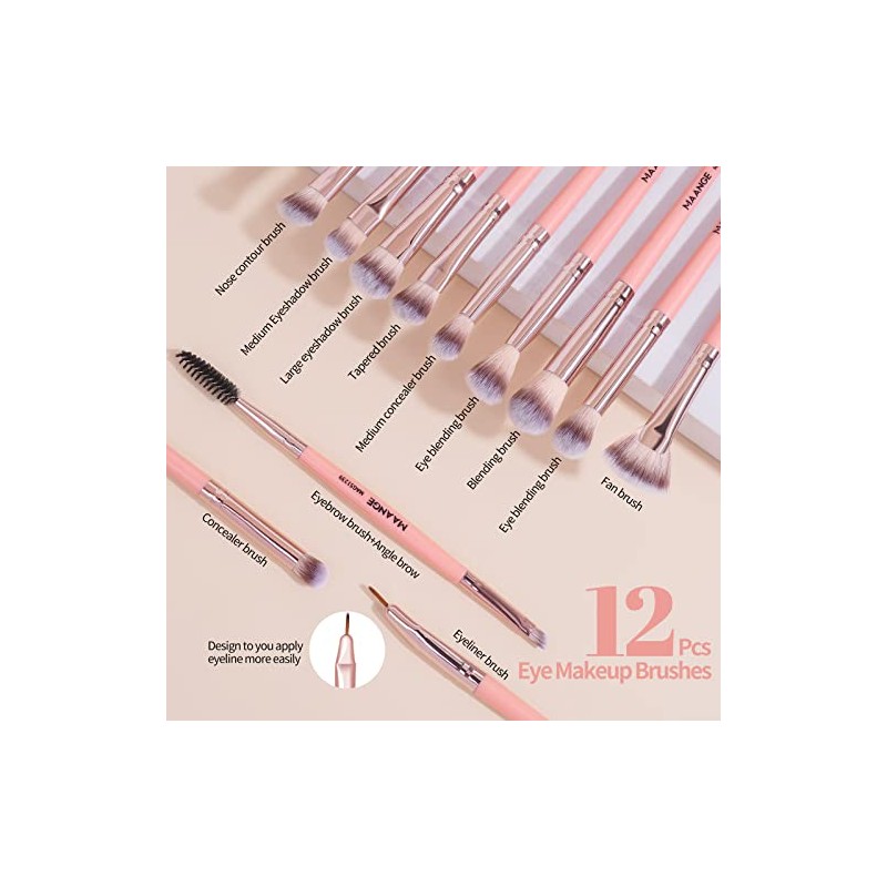 Brochas de Maquillaje Kit 18 Piezas Profesional Sintéticos de Alta