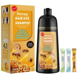 ZENITHGLO Dark Brown Hair Dye Shampoo 3 in 1 for Women & Men 100% Gray Hair Coverage - Herbal Ingredients Natural Plant Hair Color - Hair Dye in Minutes 17.6 Fl Oz