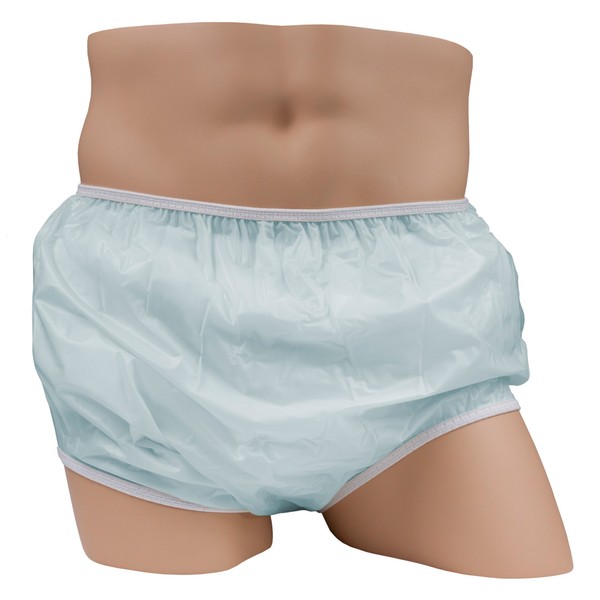 LeakMaster Adult Pull-On Vinyl Plastic Pants - Blue, 2X-Small fits 21-29 inch Waist