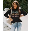MOUSYA Colorful Retro Teacher Sweatshirt Women Teach Compassion Kindness Confidence