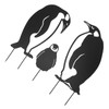 Penguin Family Stake Statue Simulation Vivid Hollow Iron Animal Stake