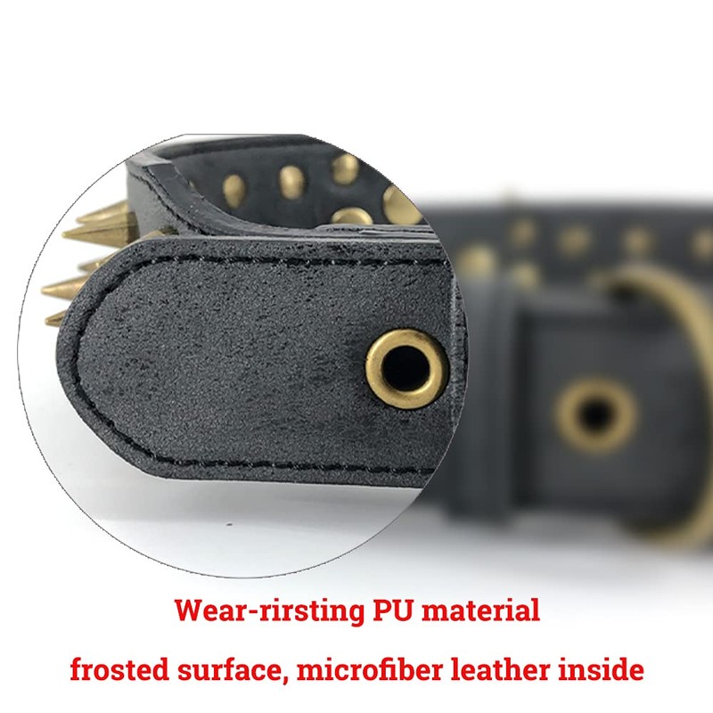 The Mighty Large Spiked Studded Dog Collar - Protect Your