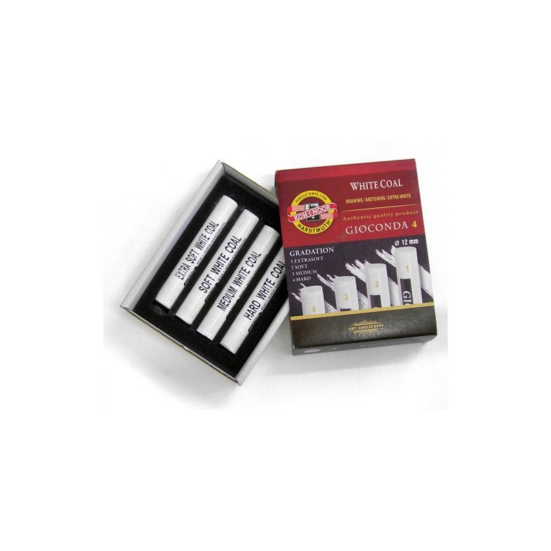 Gioconda 4 Stück Weisskreide extra weich, weich, mittel, hart Weisse