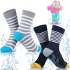 Geyoga 2 Pairs Waterproof Socks for Kids Girls Boys Wading Socks Breathable Skiing Socks Hiking Socks for Travel Camping(10-12 Years)