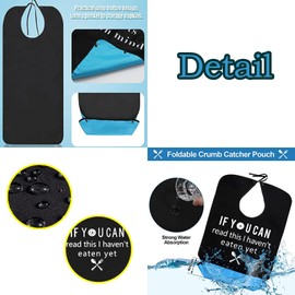 Dyzoxa Bibs for Men Funny,Washable and Reusable Bib, Bibs for Women Funny Clothing Protectors, Waterproof Clothing Protector with Crumb Catcher Washable and Reusable Bibs for Men, Women, Elderly