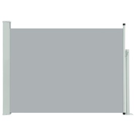 vidaXL Patio Retractable Side Awning - 47.2"x197" Gray Sunshade Privacy Divider - Stainless Steel Frame, Anti-UV Polyester