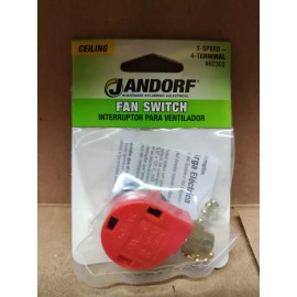 Jandorf  3-Speed 4 Terminal Ceiling Fan Switch with Pull Chain 60303