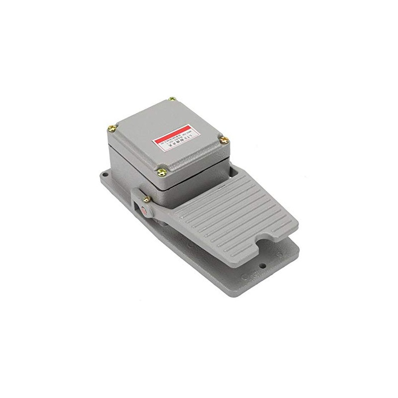 Industrial Foot Switch, AC 250V 15A Momentary Metal Foot Pedal