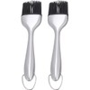 Garneck 2piezas Brochas De Silicona Mango De Acero Inoxidable Brocha