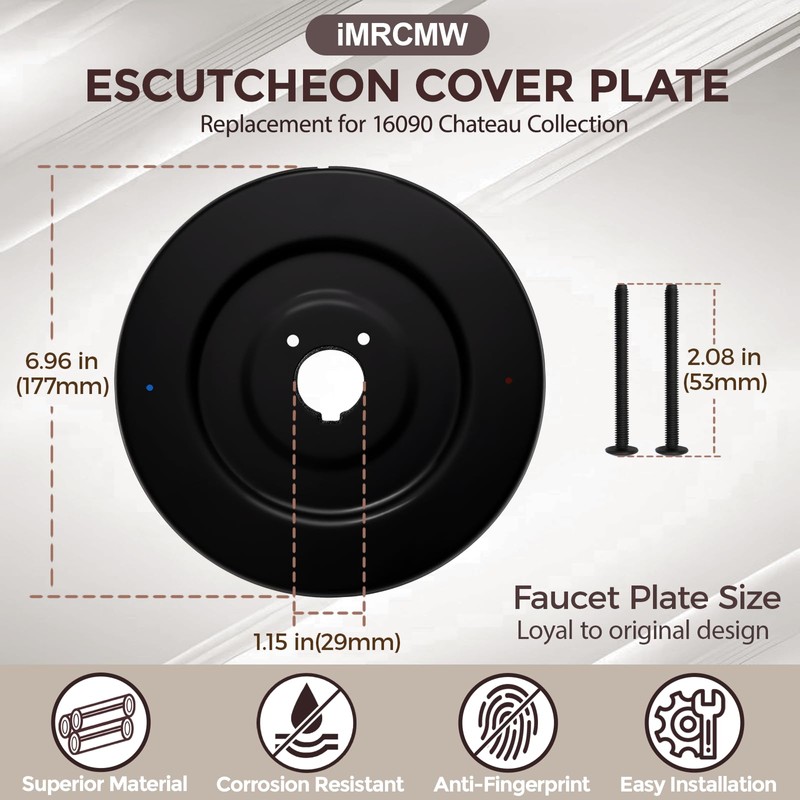 iMRCMW Shower Escutcheon Plate Replacement for Moen 16090 Chateau Collection,