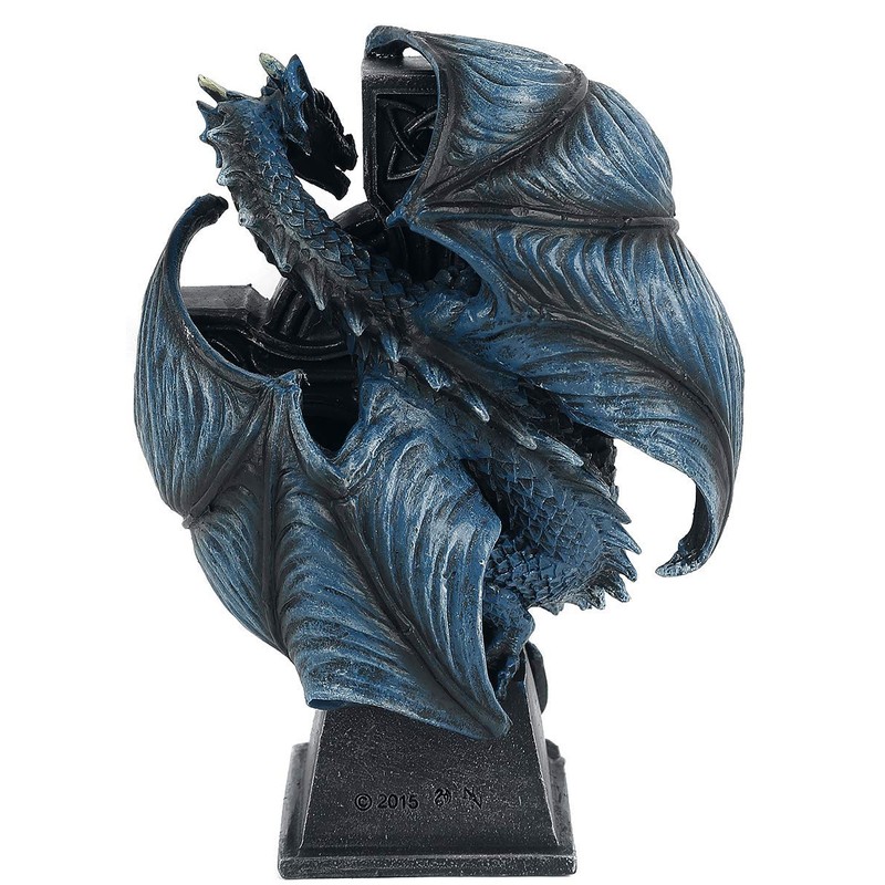 Nemesis Now B3602J7 Draco Clock Anne Stokes 17.8cm, Resin, Blue,
