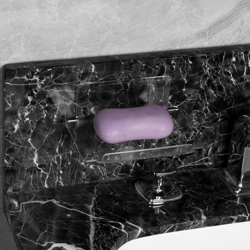 Self Adhesive Soap Dish Wall Mounted, 4 Slot Acrylic Soap