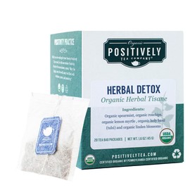Organic Positively Tea Company, Herbal Detox Tea Bags, 20 Count