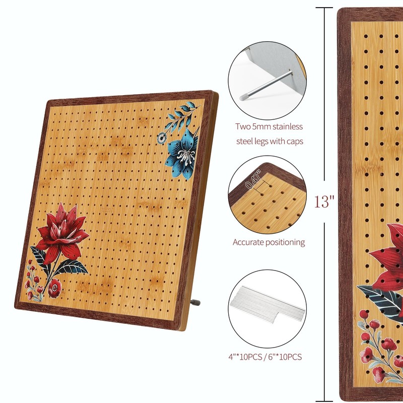 ULOI 13" Crochet Blocking Board - Upgraded Style with 4