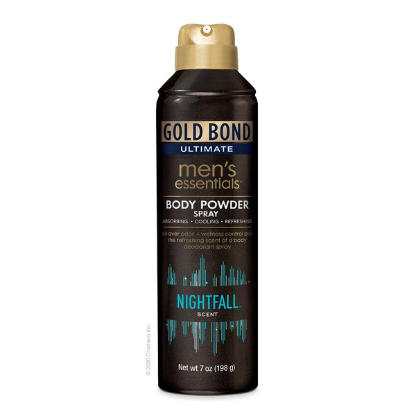 Gold Bond Ultimate Men's Essentials Body Powder Spray 7 oz. Nightfall Scent Odor + Wetness Protection