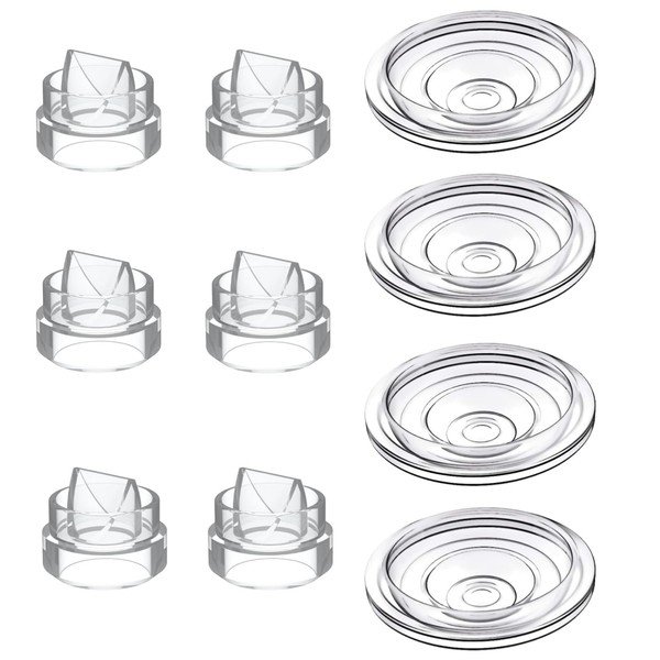 6pc Upgrade Duckbill Valve and 4pc Silicone Diaphragm Compatible with Momcozy S12 Pro/S9 Pro Hands-Free Breast Pump Wearable,Breast Pump Replacement Accessories,for Momcozy/TSRETE Breastpump Parts